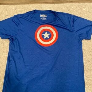 Marvel Blue Captain America Shield Tee-XL